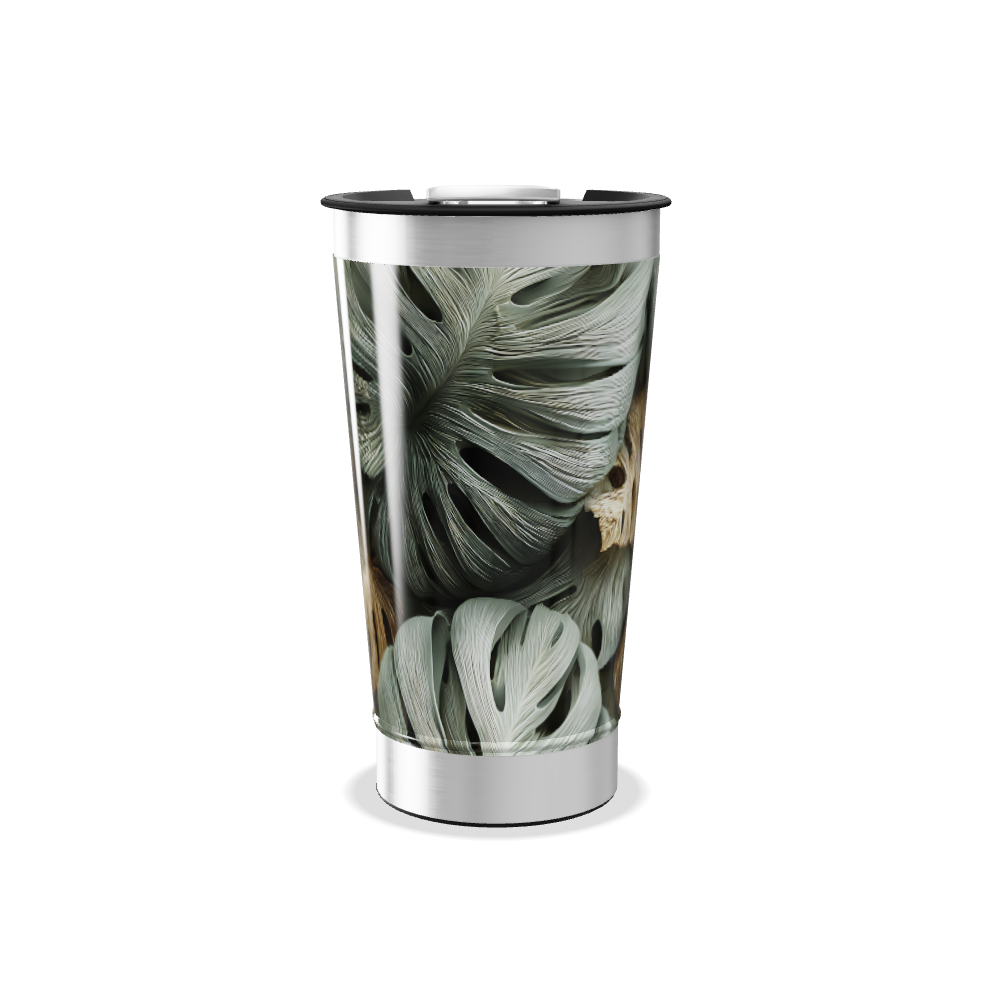 Copo Térmico - Folhagem Tropical Aço Inox