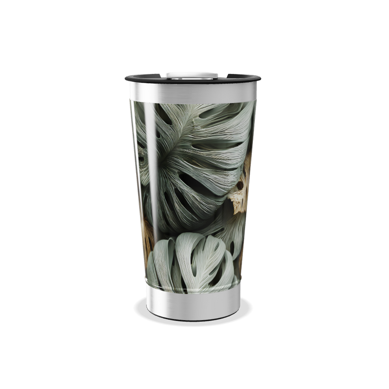 Copo Térmico - Folhagem Tropical Aço Inox