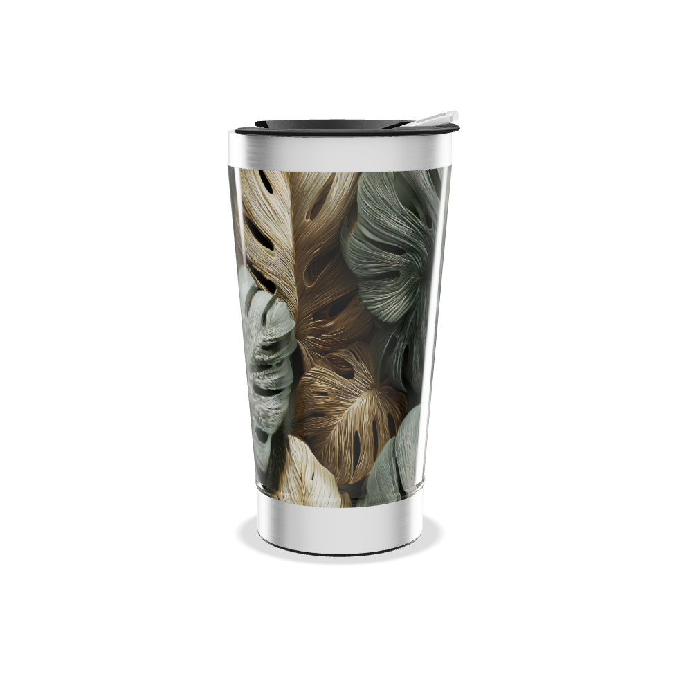 Copo Térmico - Folhagem Tropical Aço Inox