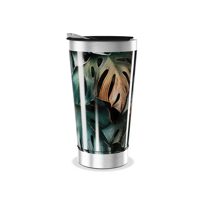 Copo Térmico - Folhagem Tropical Aço Inox