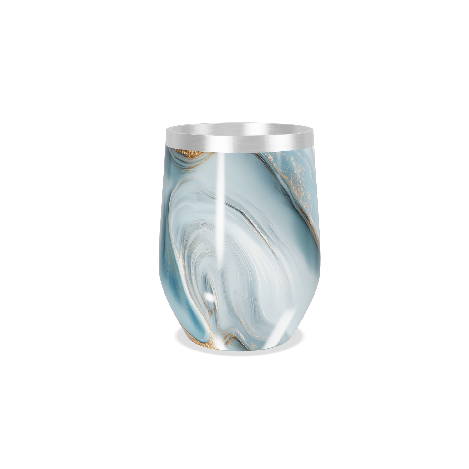 Copo Térmico Slim - Azul Marmorizado Aço Inox