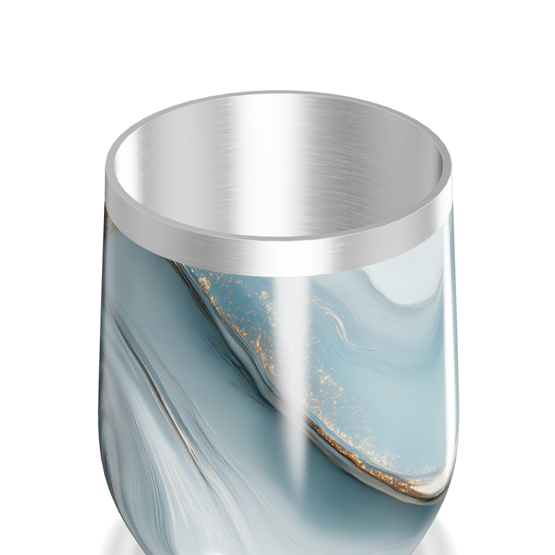 Copo Térmico Slim - Azul Marmorizado Aço Inox