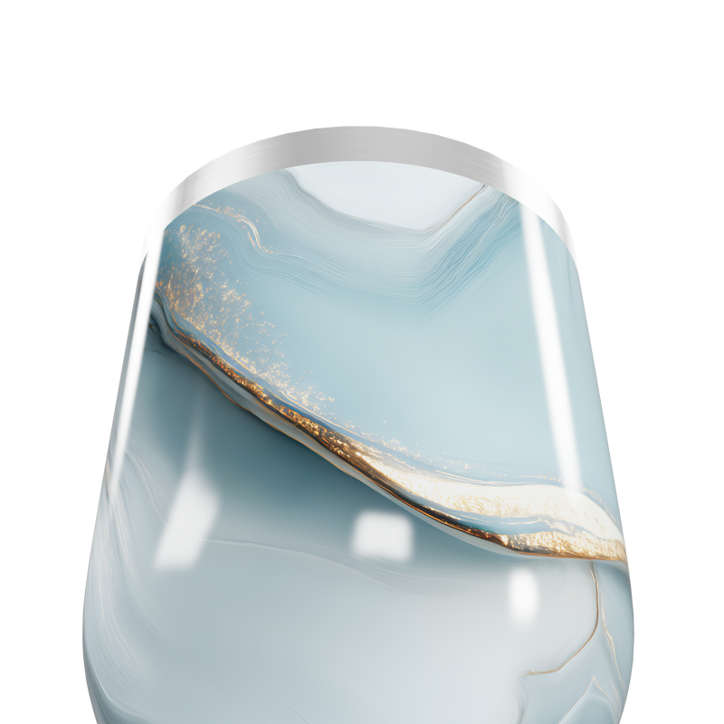 Copo Térmico Slim - Azul Marmorizado Aço Inox