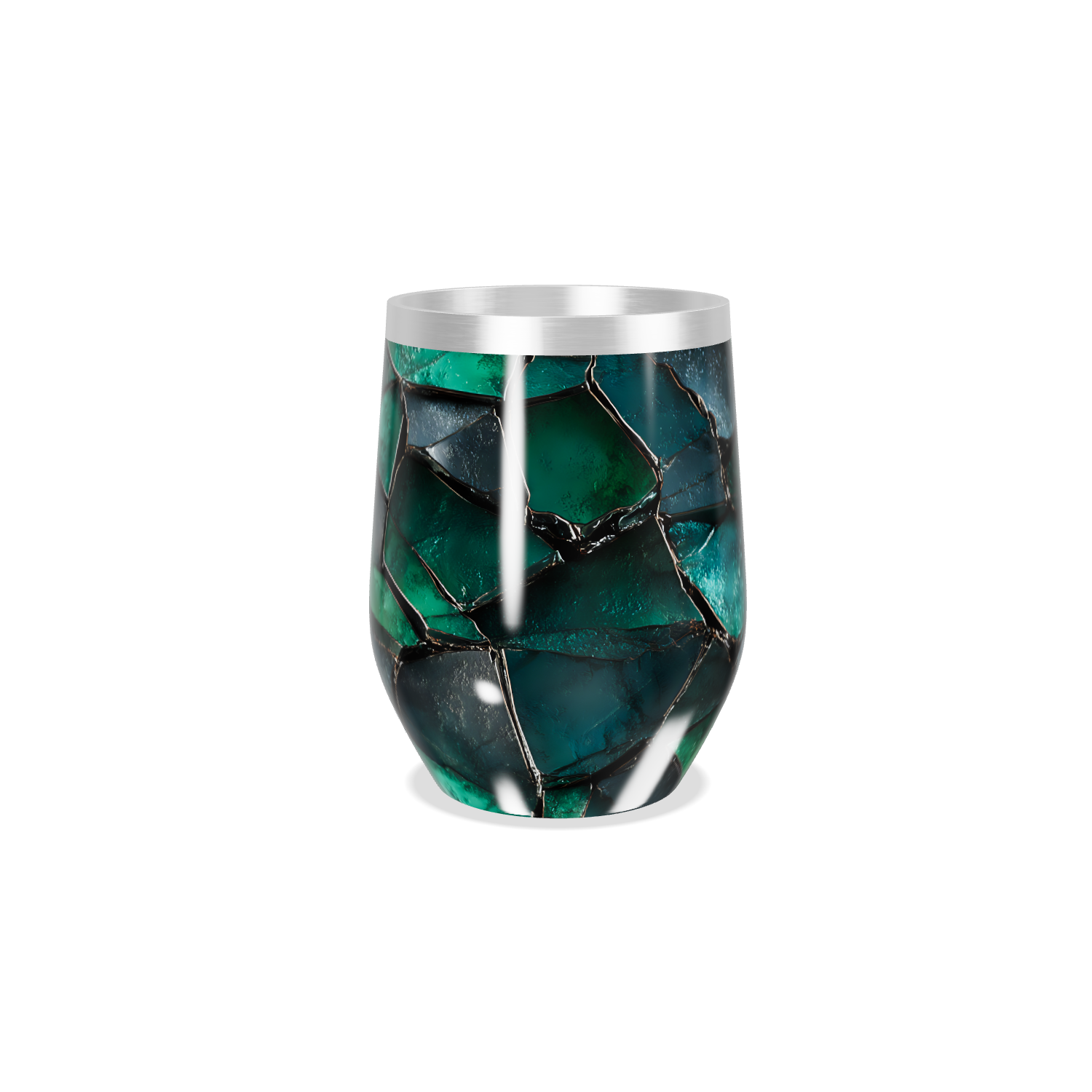 Copo Térmico Slim - Vidro Azul Marmorizado