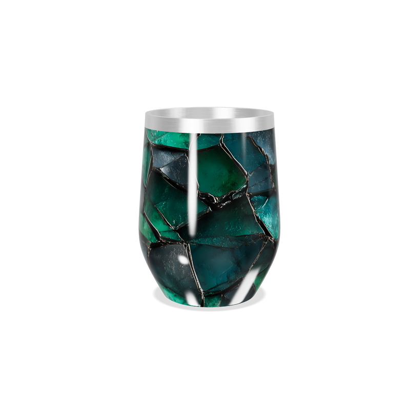 Copo Térmico Slim - Vidro Azul Marmorizado