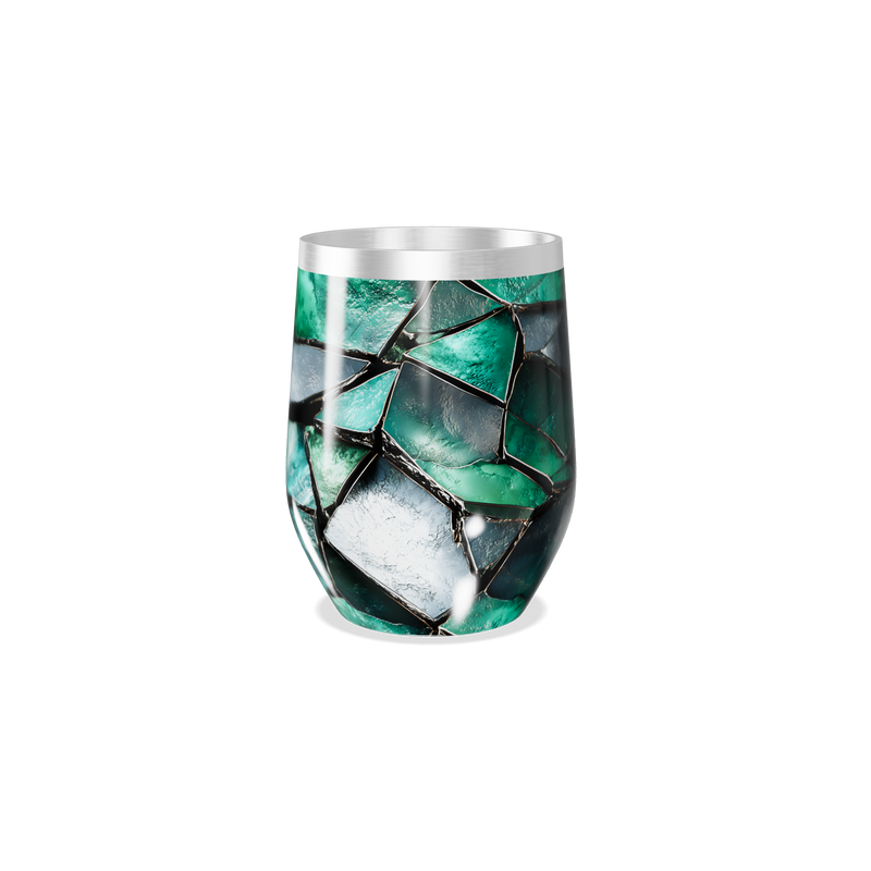 Copo Térmico Slim - Vidro Azul Marmorizado