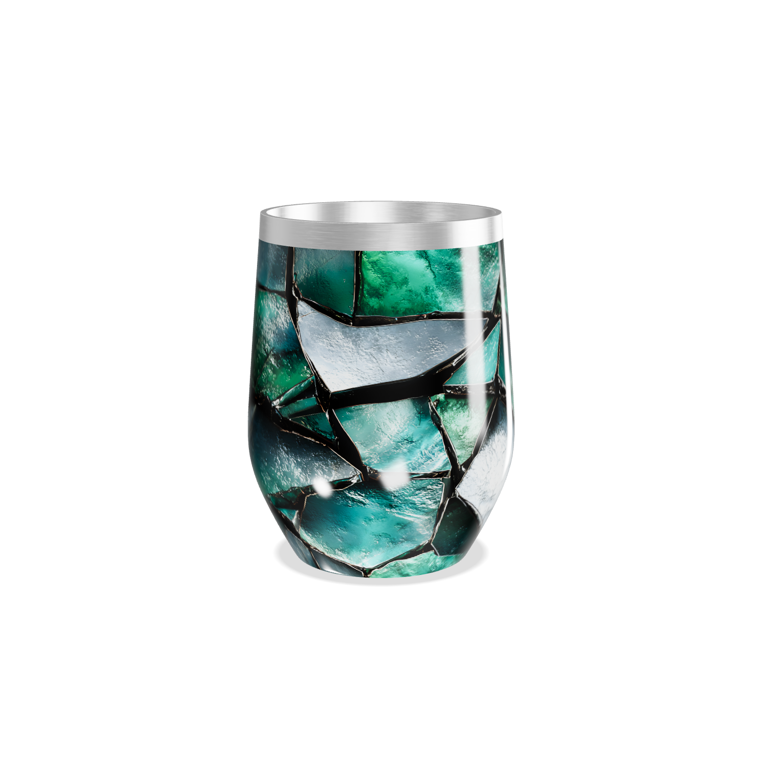 Copo Térmico Slim - Vidro Azul Marmorizado