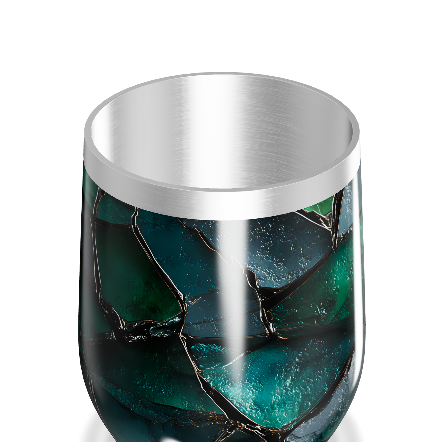 Copo Térmico Slim - Vidro Azul Marmorizado