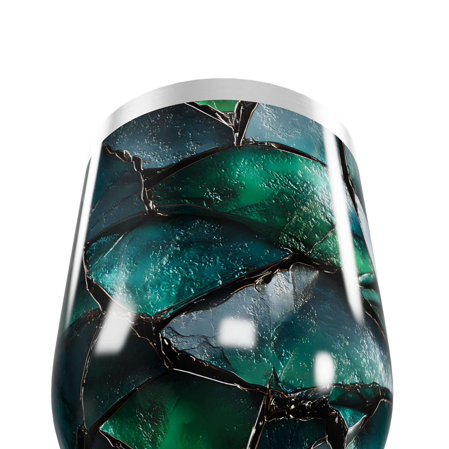 Copo Térmico Slim - Vidro Azul Marmorizado