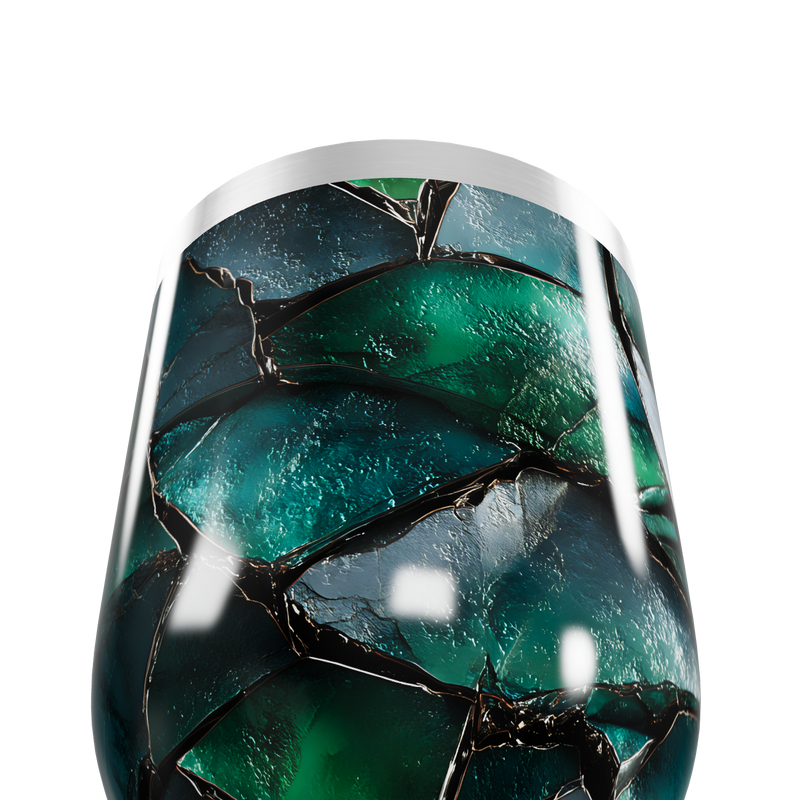 Copo Térmico Slim - Vidro Azul Marmorizado