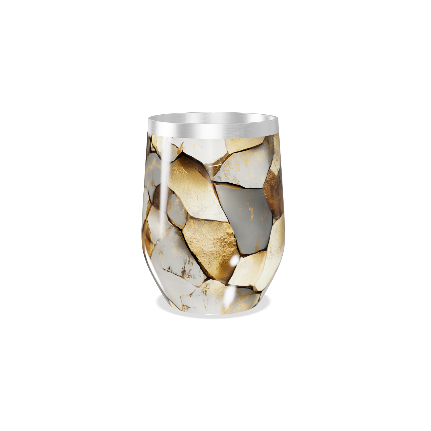 Copo Térmico Slim - Textura Pedra Dourada