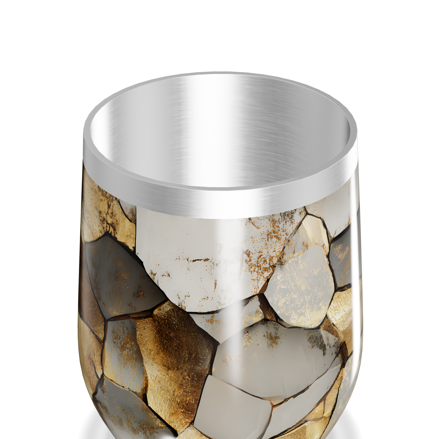 Copo Térmico Slim - Textura Pedra Dourada