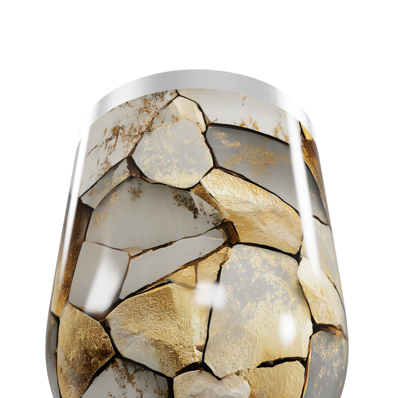 Copo Térmico Slim - Textura Pedra Dourada