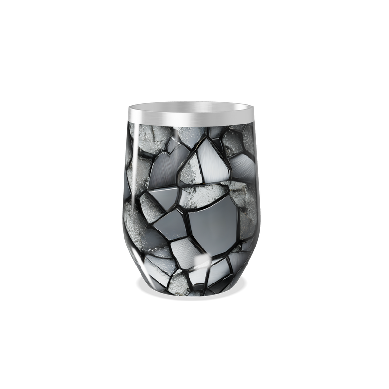 Copo Térmico Slim - Efeito Pedra Preto e Cinza