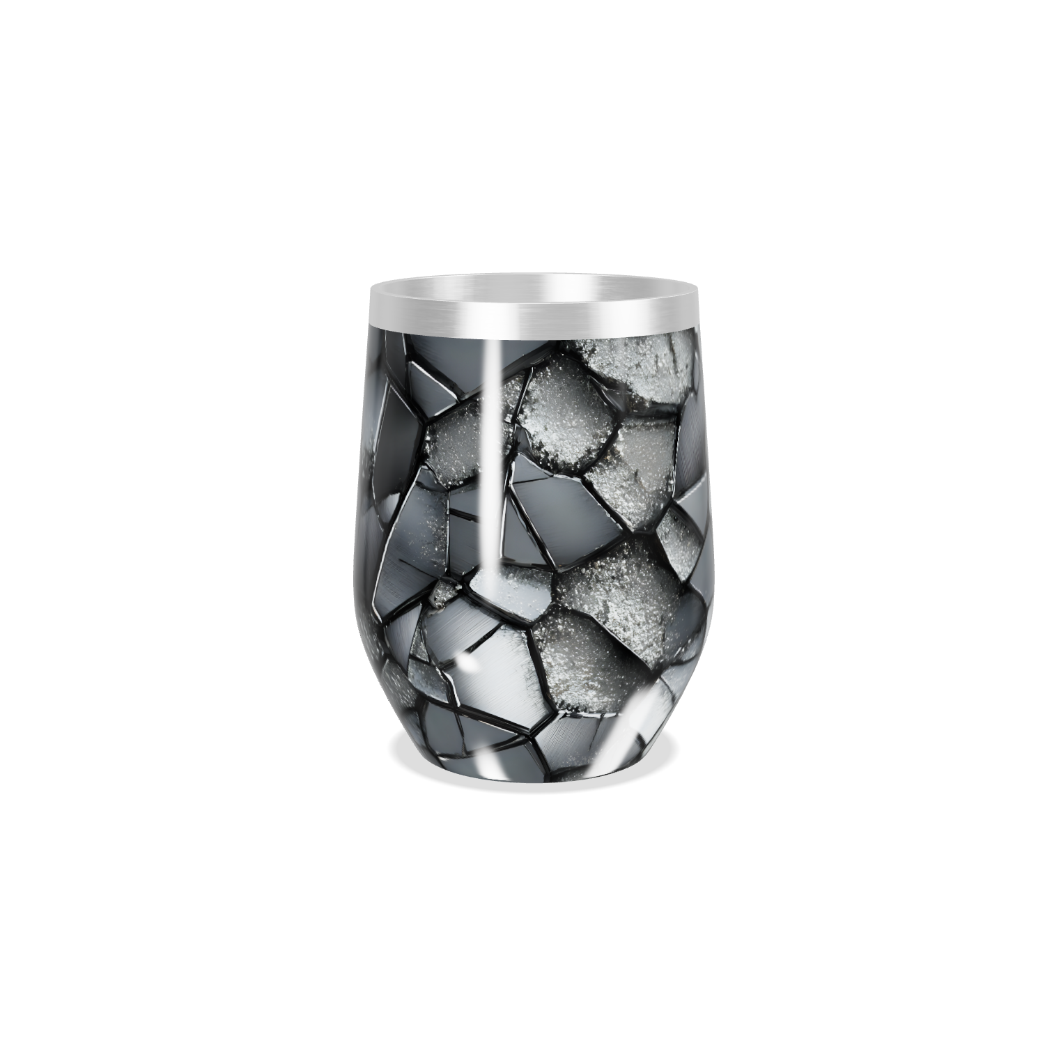 Copo Térmico Slim - Efeito Pedra Preto e Cinza