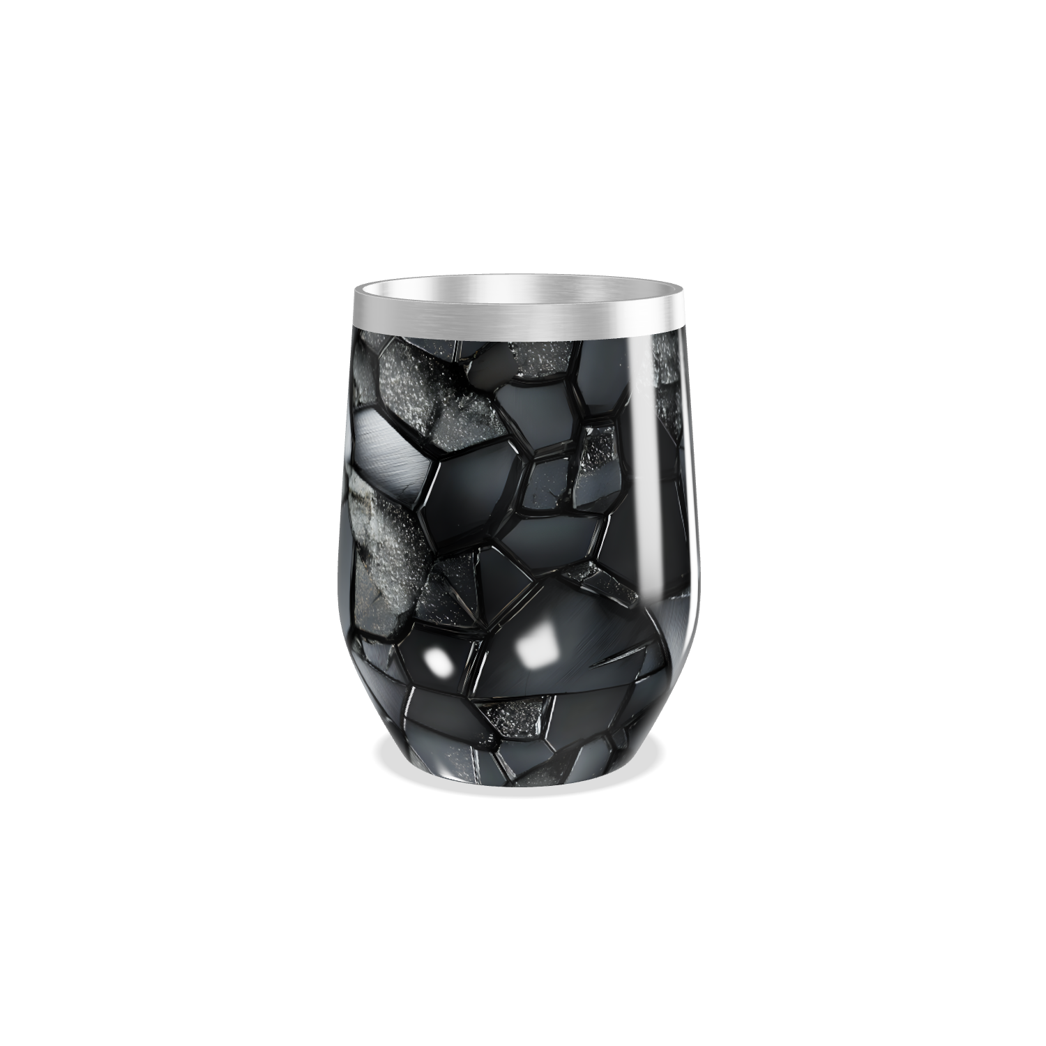 Copo Térmico Slim - Efeito Pedra Preto e Cinza