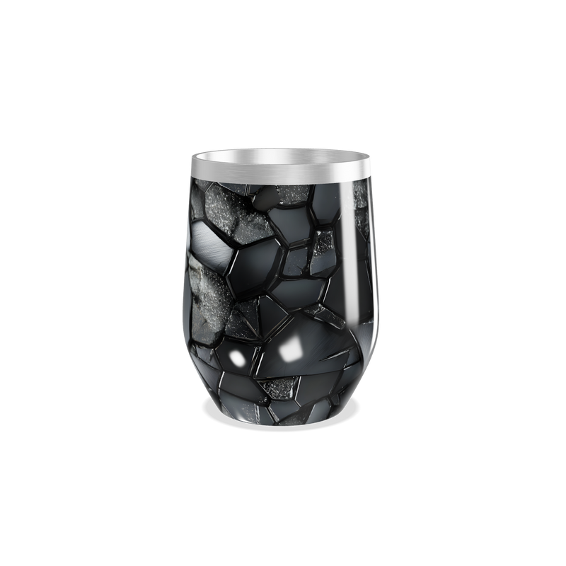 Copo Térmico Slim - Efeito Pedra Preto e Cinza