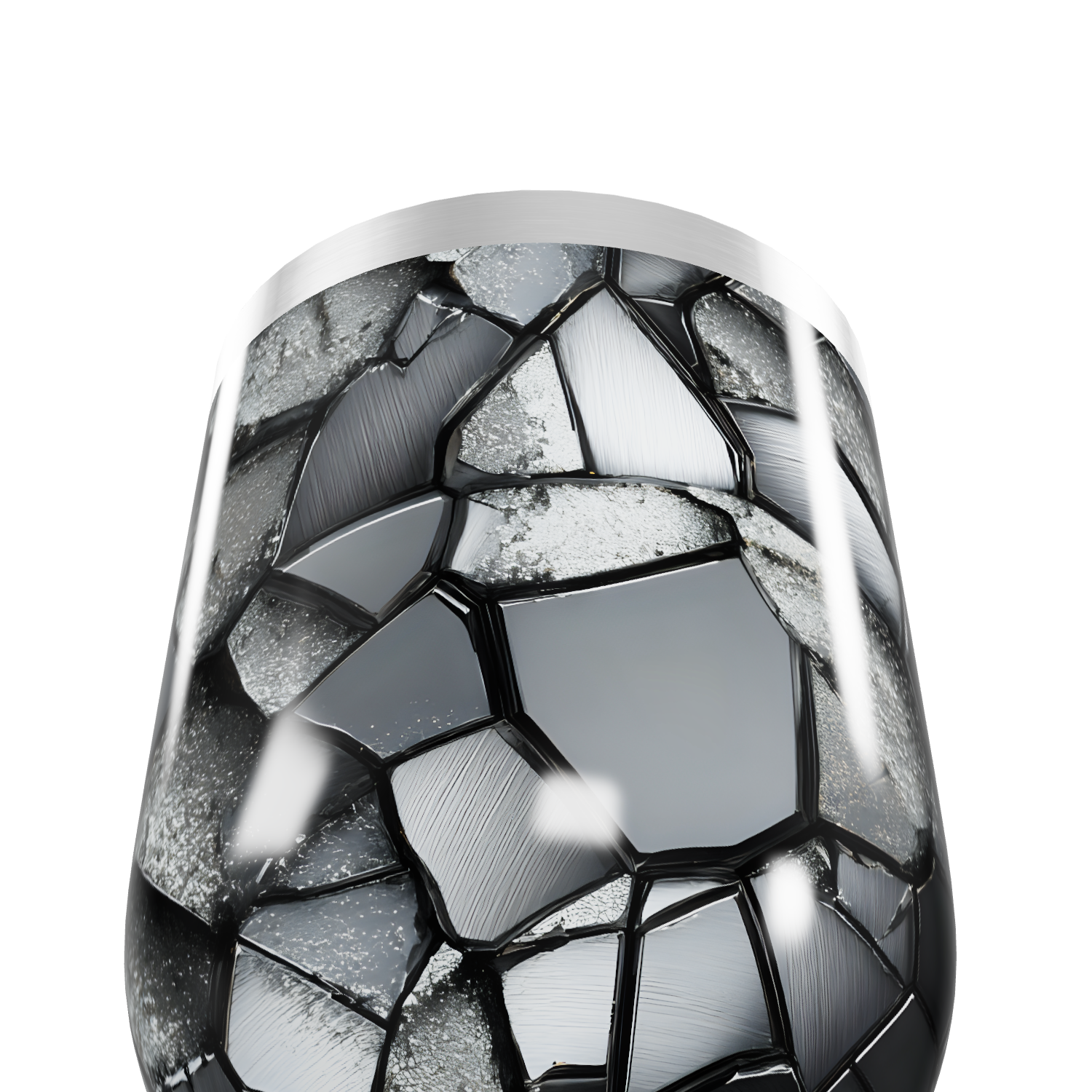 Copo Térmico Slim - Efeito Pedra Preto e Cinza