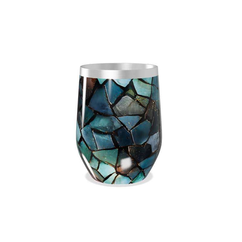 Copo Térmico Slim - Vidro Azul Mosaico