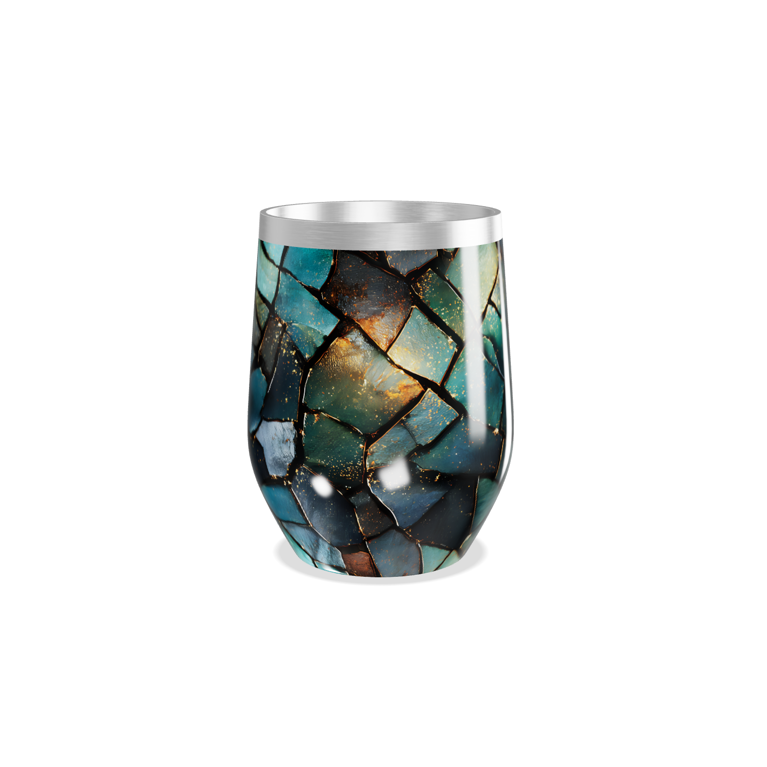 Copo Térmico Slim - Vidro Azul Mosaico