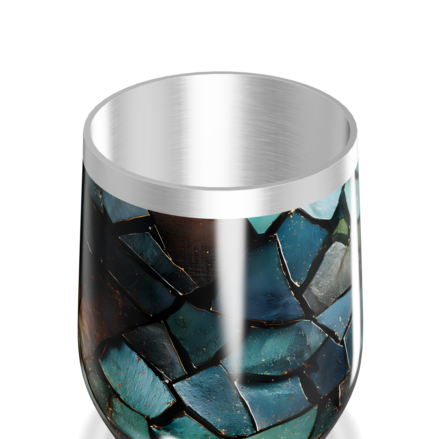 Copo Térmico Slim - Vidro Azul Mosaico