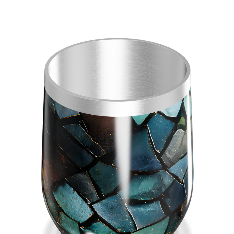 Copo Térmico Slim - Vidro Azul Mosaico