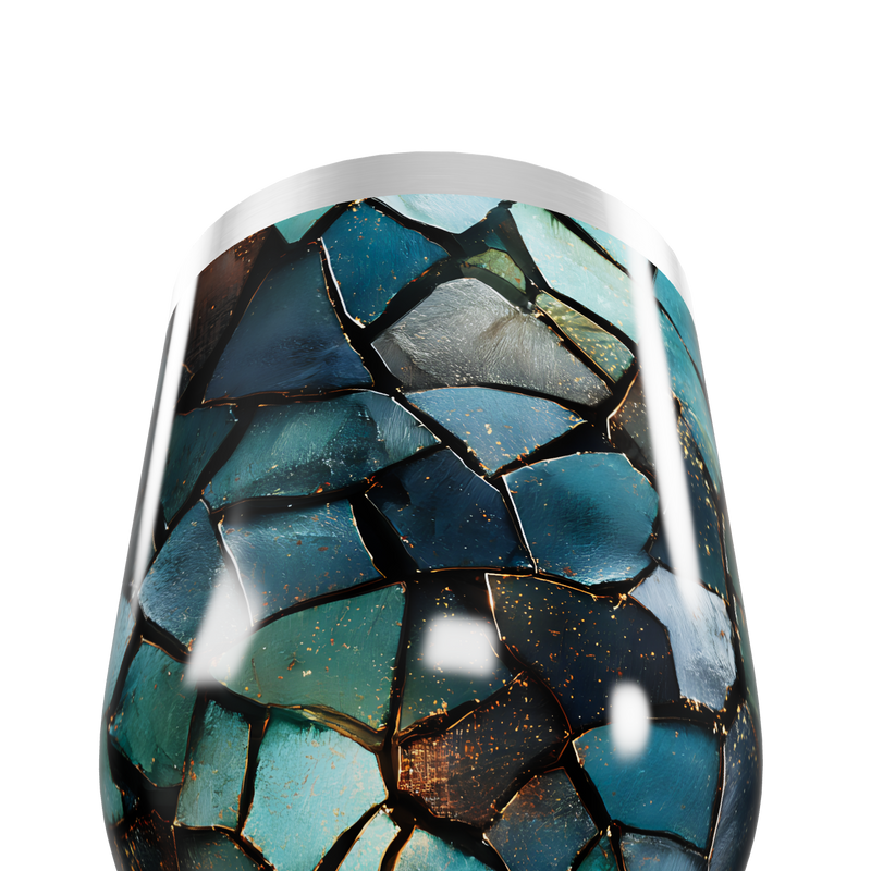 Copo Térmico Slim - Vidro Azul Mosaico