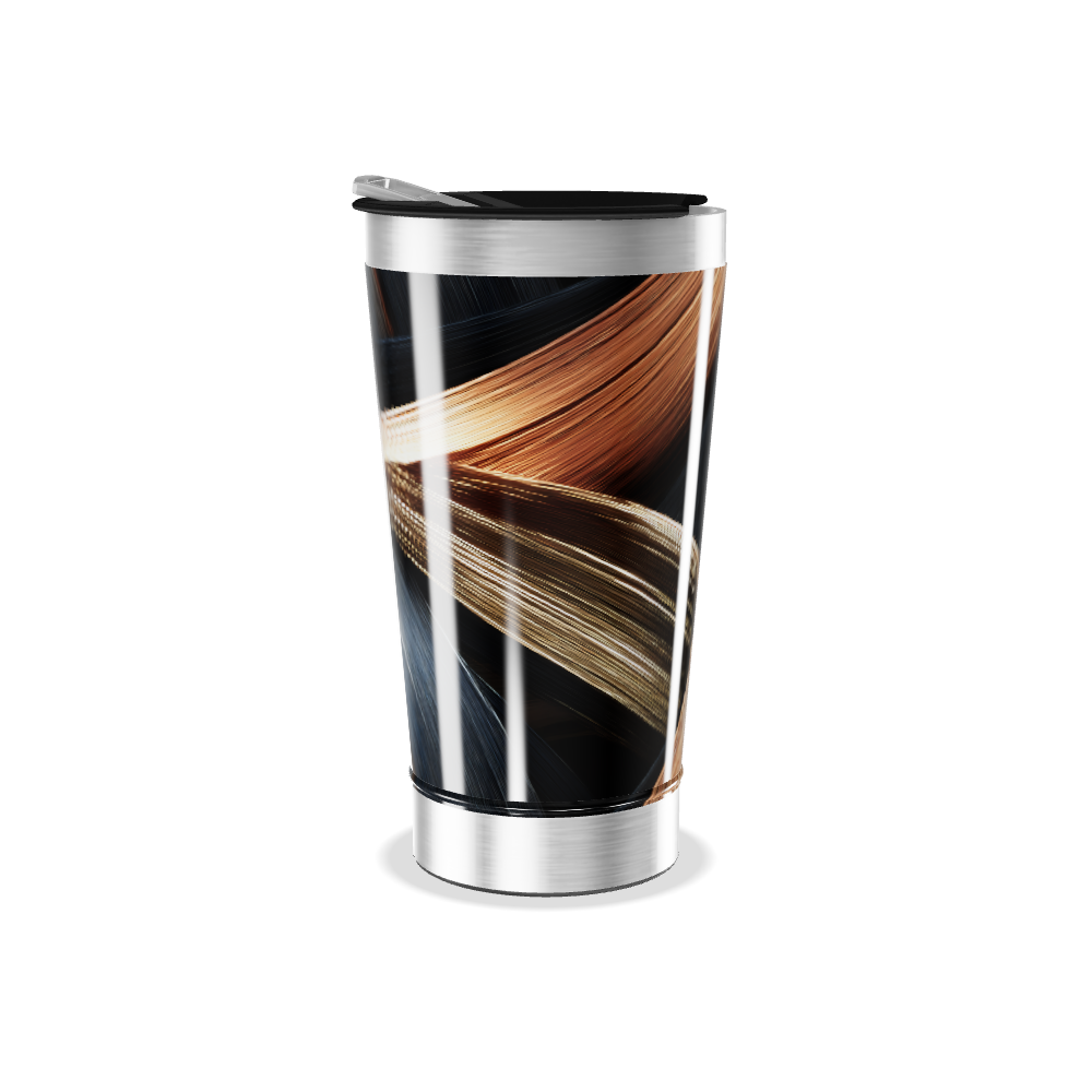 Copo Térmico - Estampa Abstrata Metalizado