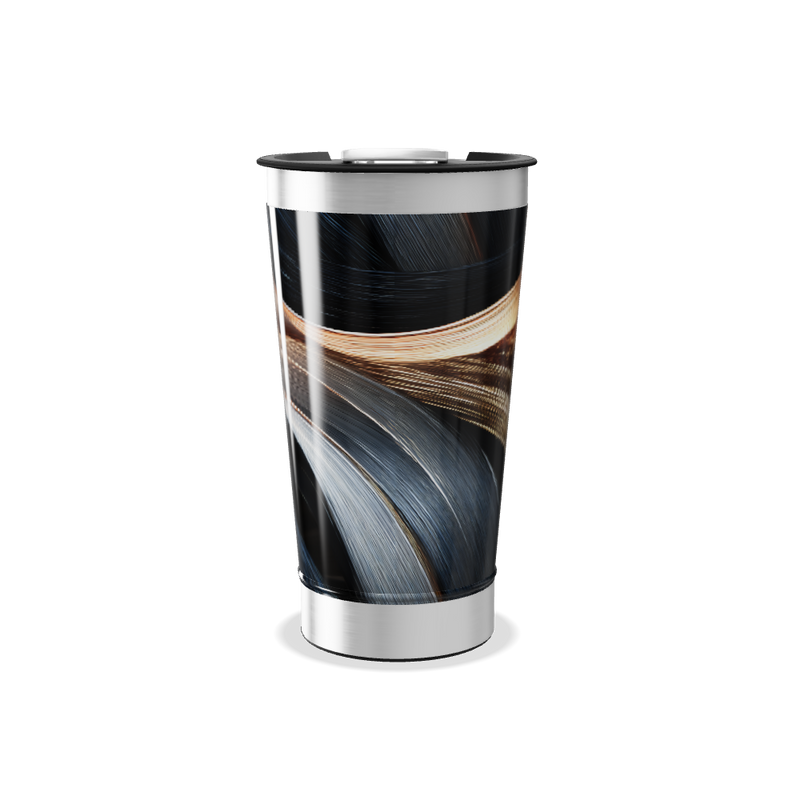 Copo Térmico - Estampa Abstrata Metalizado