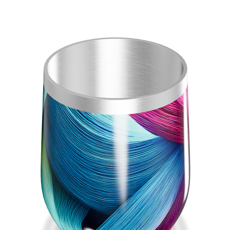 Copo Térmico Slim - Azul e Rosa Abstrato