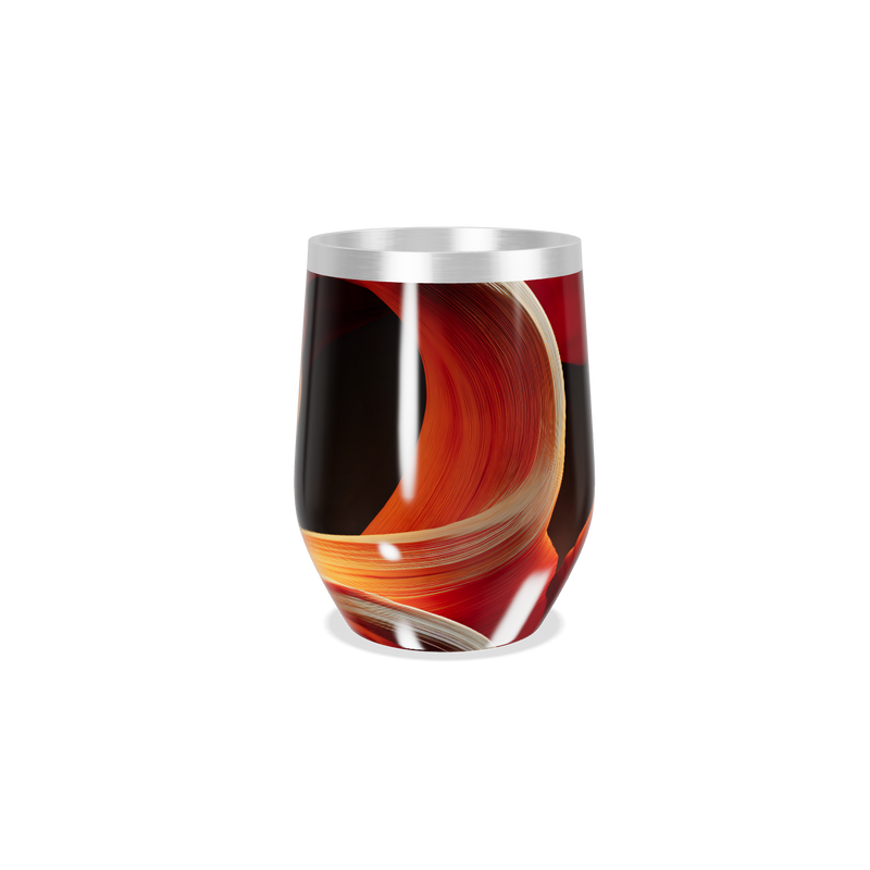 Copo Térmico Slim - Abstrato Vermelho Aço Inox