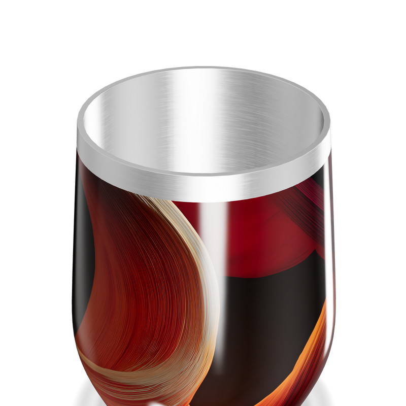 Copo Térmico Slim - Abstrato Vermelho Aço Inox