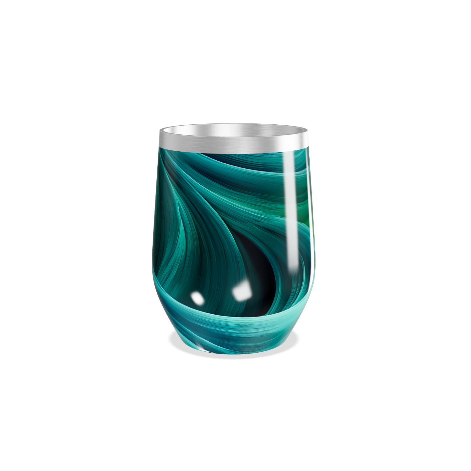 Copo Térmico Slim - Verde Abstrato Inox