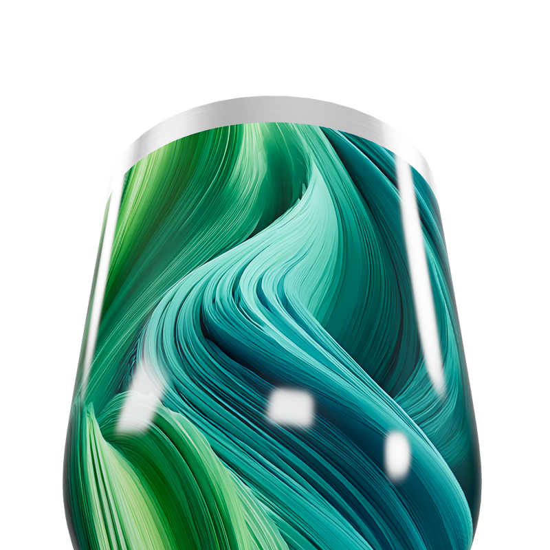 Copo Térmico Slim - Verde Abstrato Inox