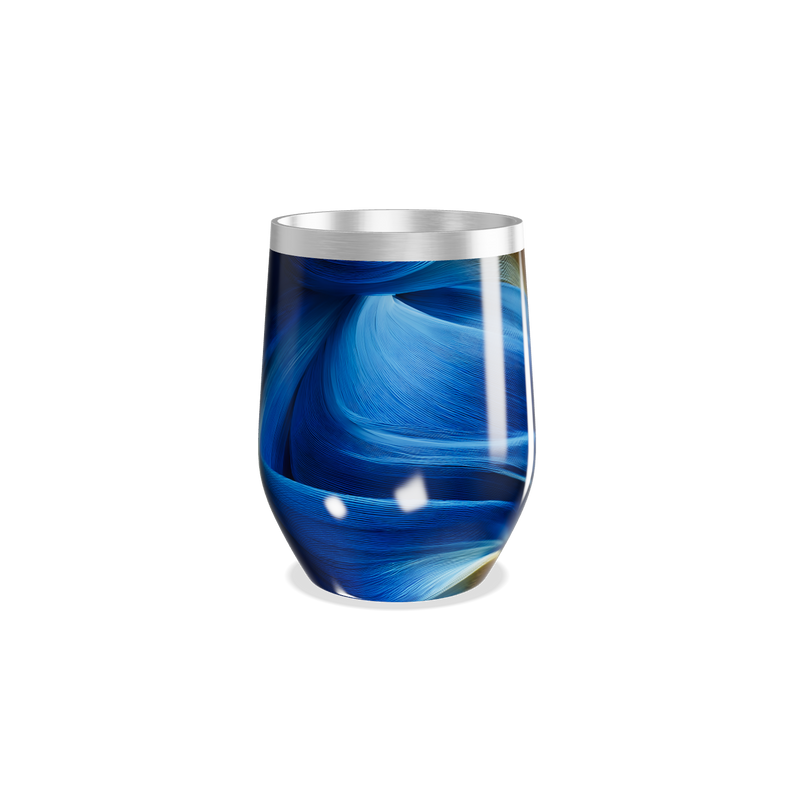 Copo Térmico Slim - Azul com Detalhes Amarelos