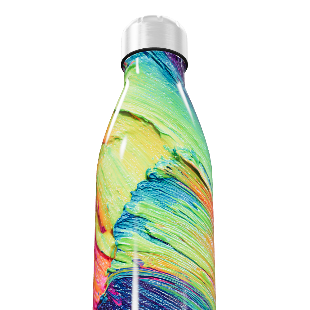 Garrafa Inox - Estampa Azul e Dourada