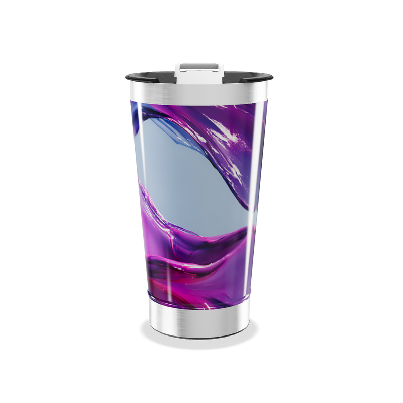 Copo Térmico - Estampa Roxa Abstrata