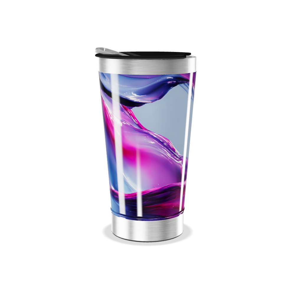 Copo Térmico - Estampa Roxa Abstrata