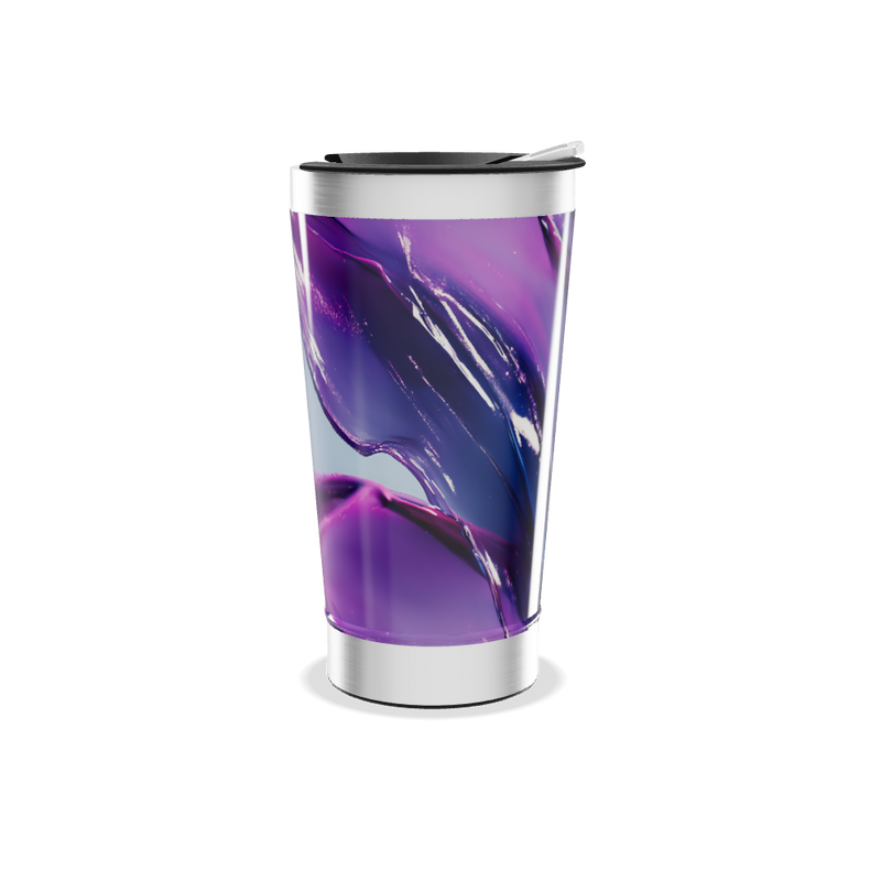 Copo Térmico - Estampa Roxa Abstrata