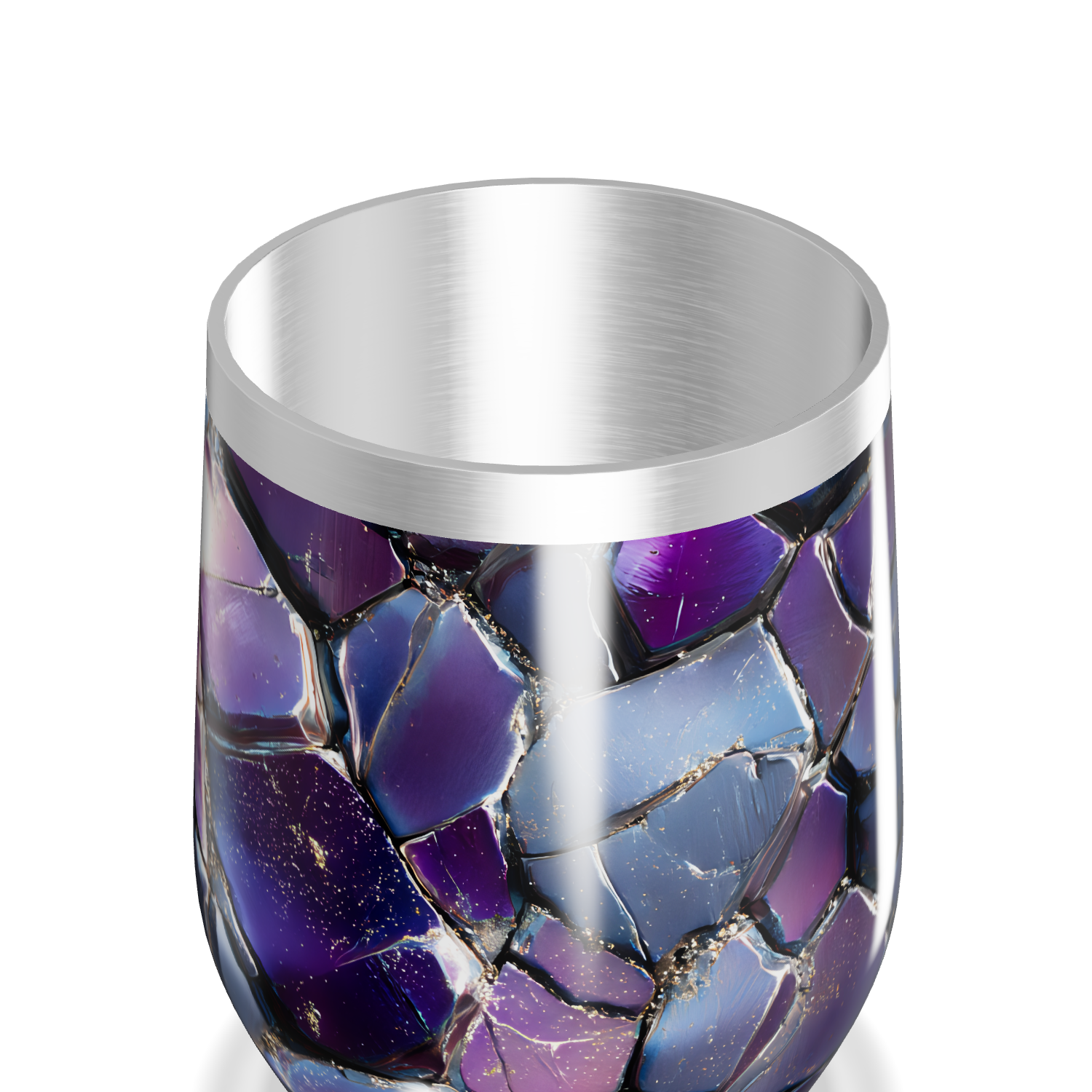 Copo Térmico Slim - Estampa Geométrica Roxa