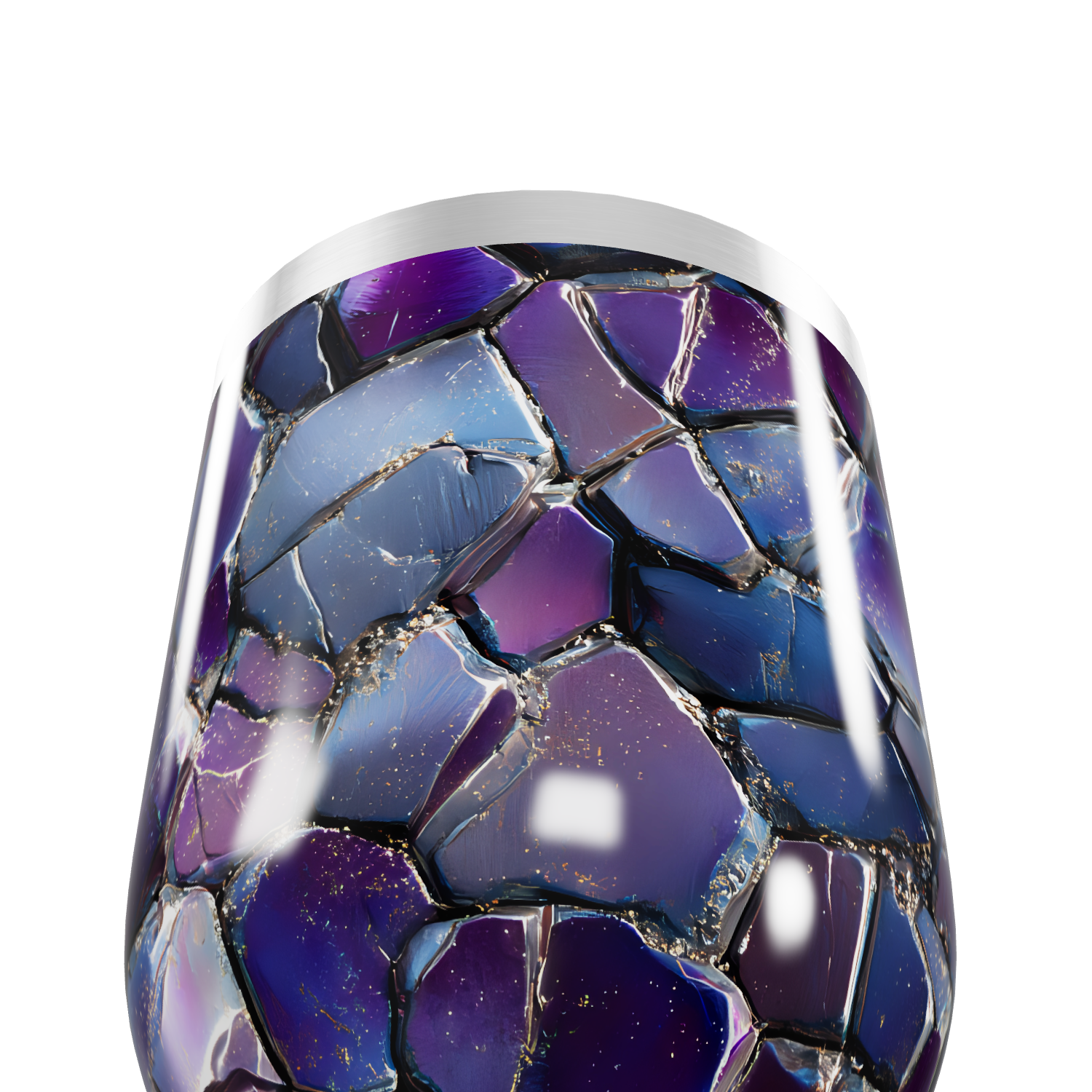 Copo Térmico Slim - Estampa Geométrica Roxa