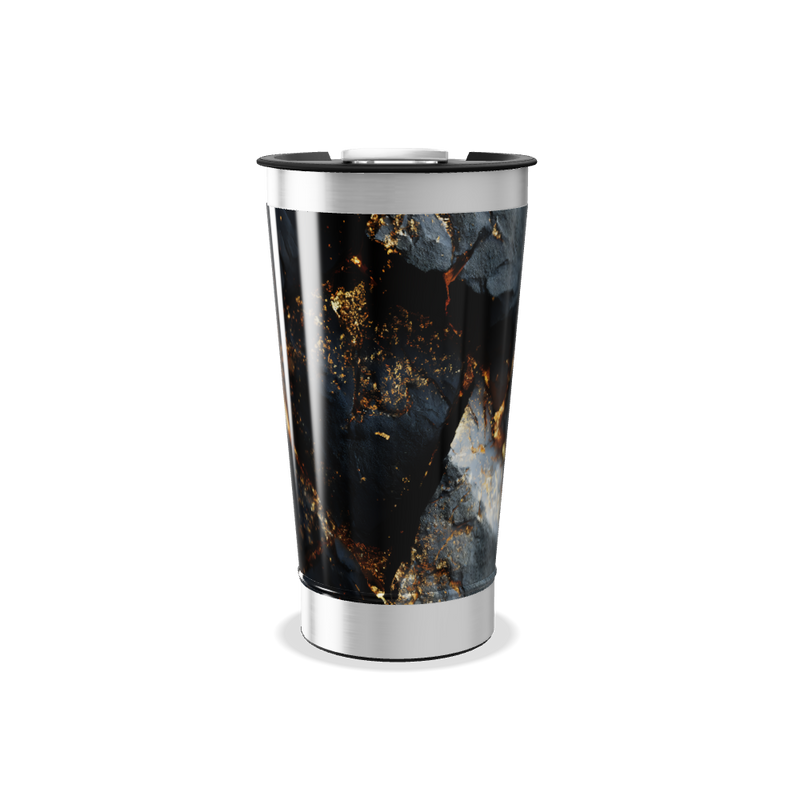 Copo Térmico - Mármore Preto e Dourado