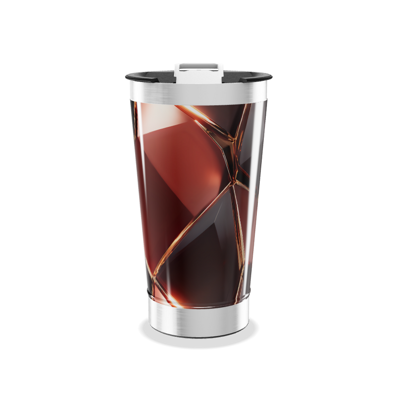 Copo Térmico - Design Geométrico Marrom