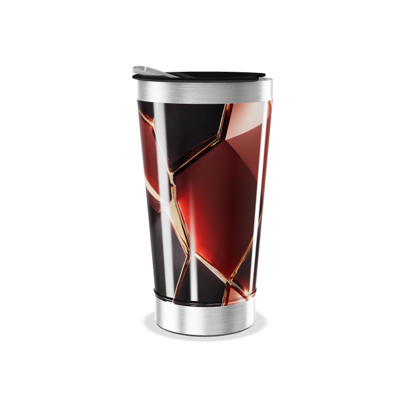 Copo Térmico - Design Geométrico Marrom