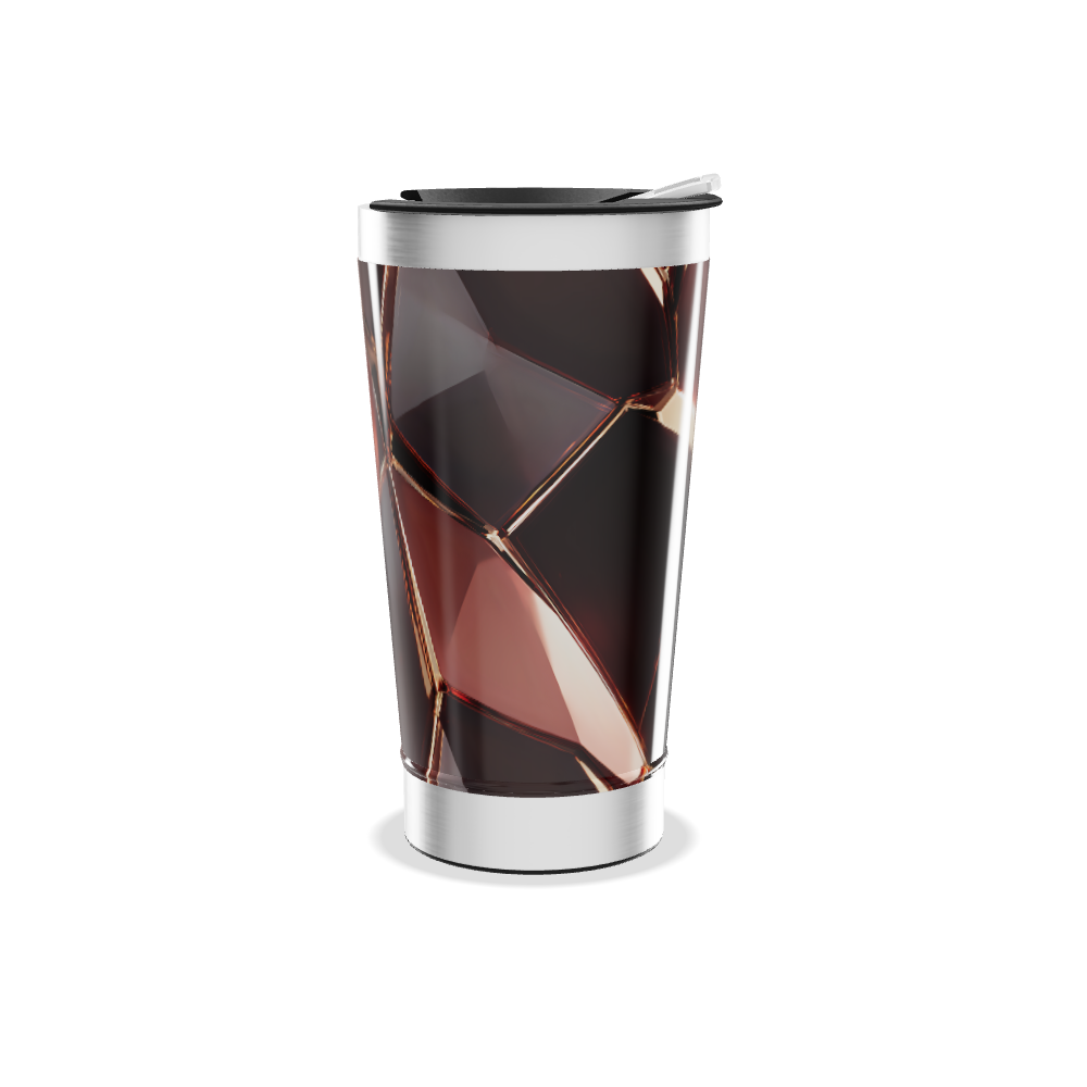 Copo Térmico - Design Geométrico Marrom