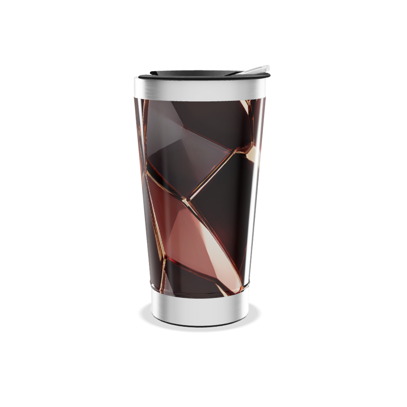 Copo Térmico - Design Geométrico Marrom
