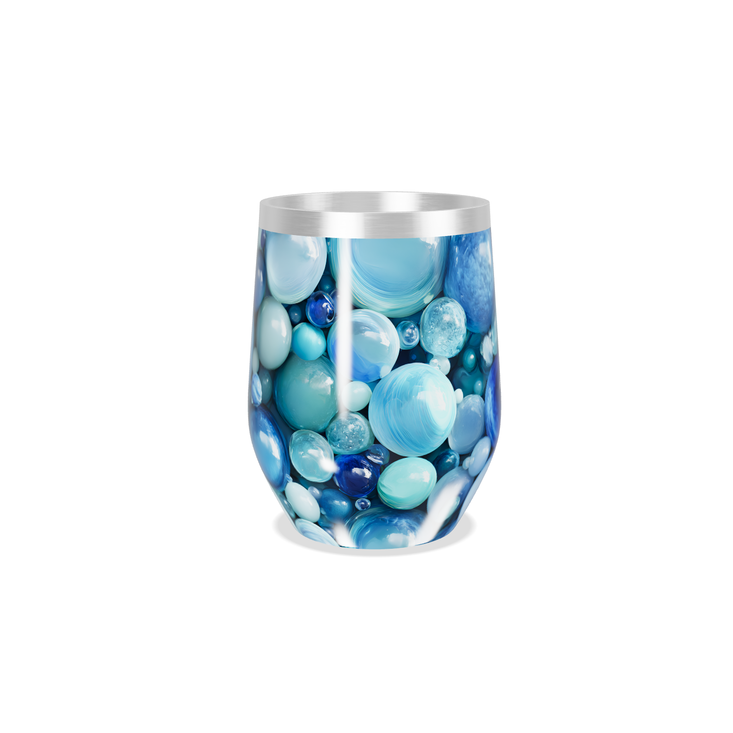 Copo Térmico Slim - Azulado com Estampa de Bolhas