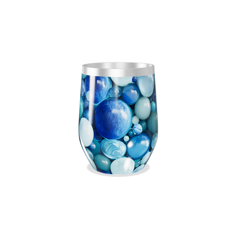 Copo Térmico Slim - Azulado com Estampa de Bolhas