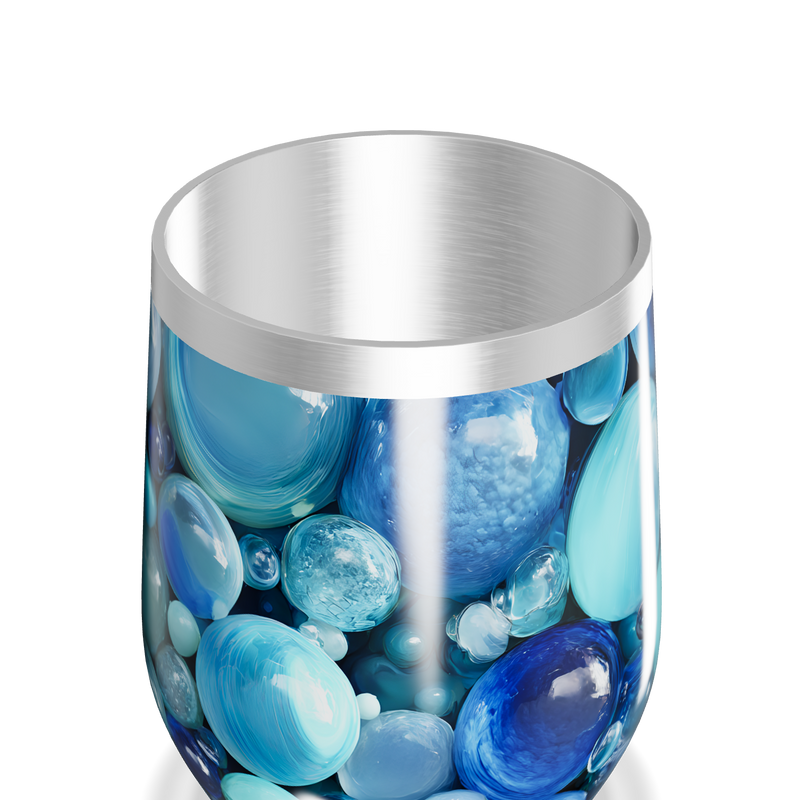 Copo Térmico Slim - Azulado com Estampa de Bolhas