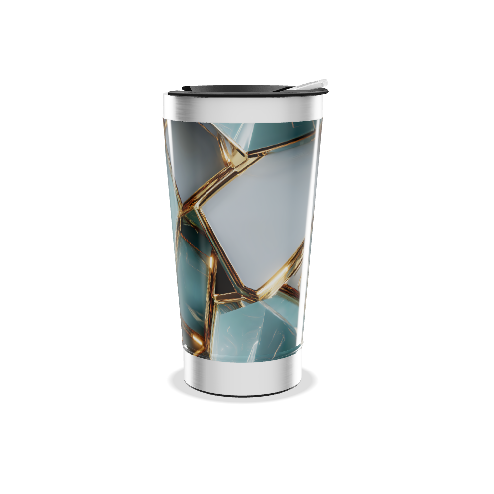 Copo Térmico - Cristais Azul e Dourado